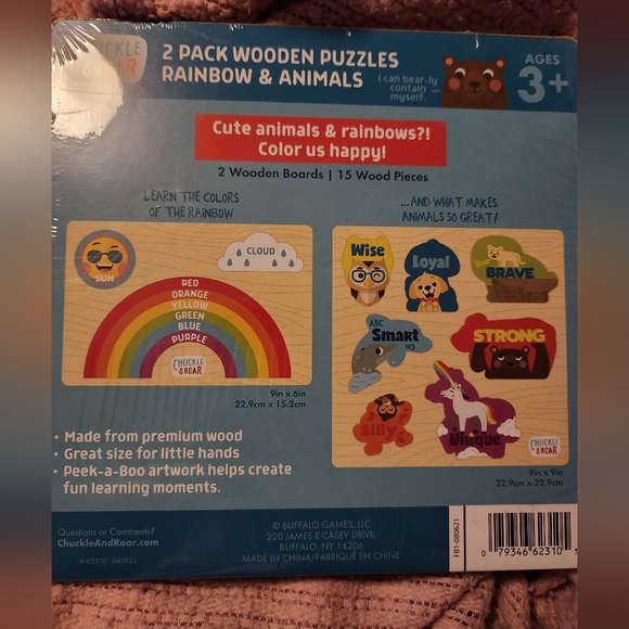Chuckle and Roar Wood puzzle NEW - Picture 2 of 2